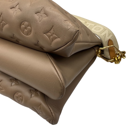 LOUIS VUITTON TAUPE MONOGRAM EMBOSSED LEATHER COUSSIN HANDBAG - Picture 8 of 16